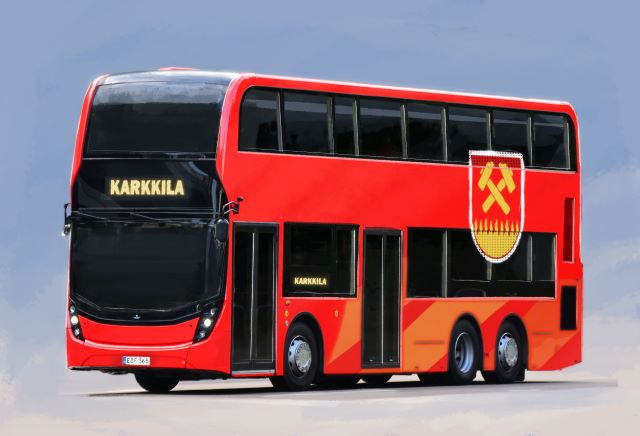Bus with Karkkila vaakuna